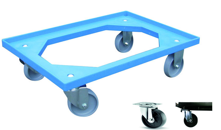 Vozík 64S-PP 4-0 NT modrý, PP kola 100 mm